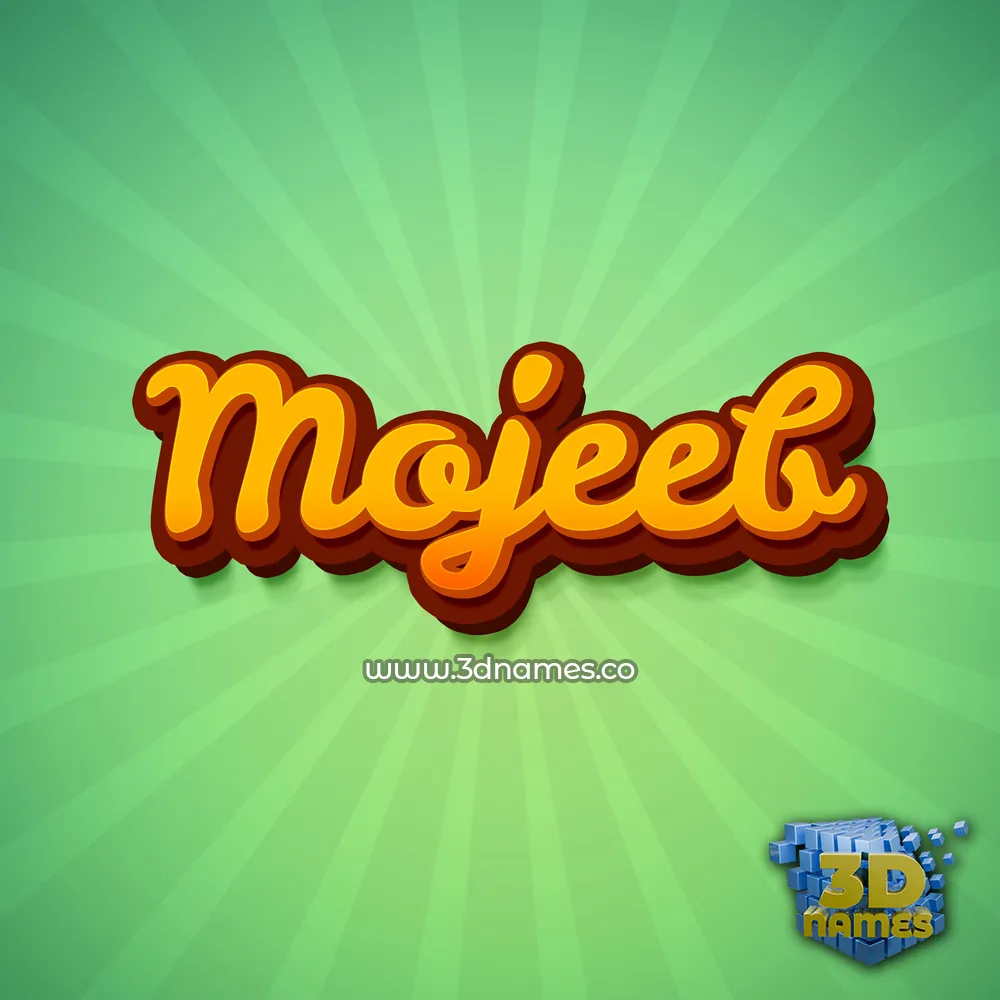 mojeeb in Green Rays style - 3D name wallpaper