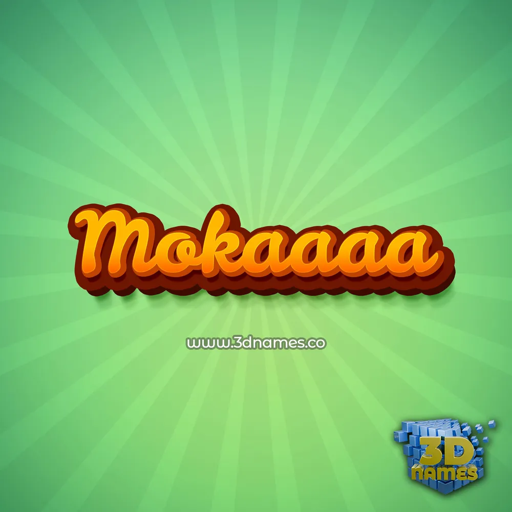 mokaaaa in Green Rays style - 3D name wallpaper