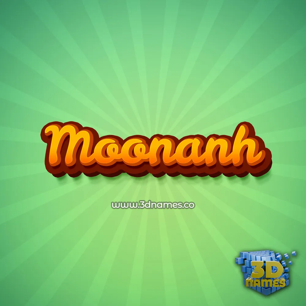moonanh in Green Rays style - 3D name wallpaper