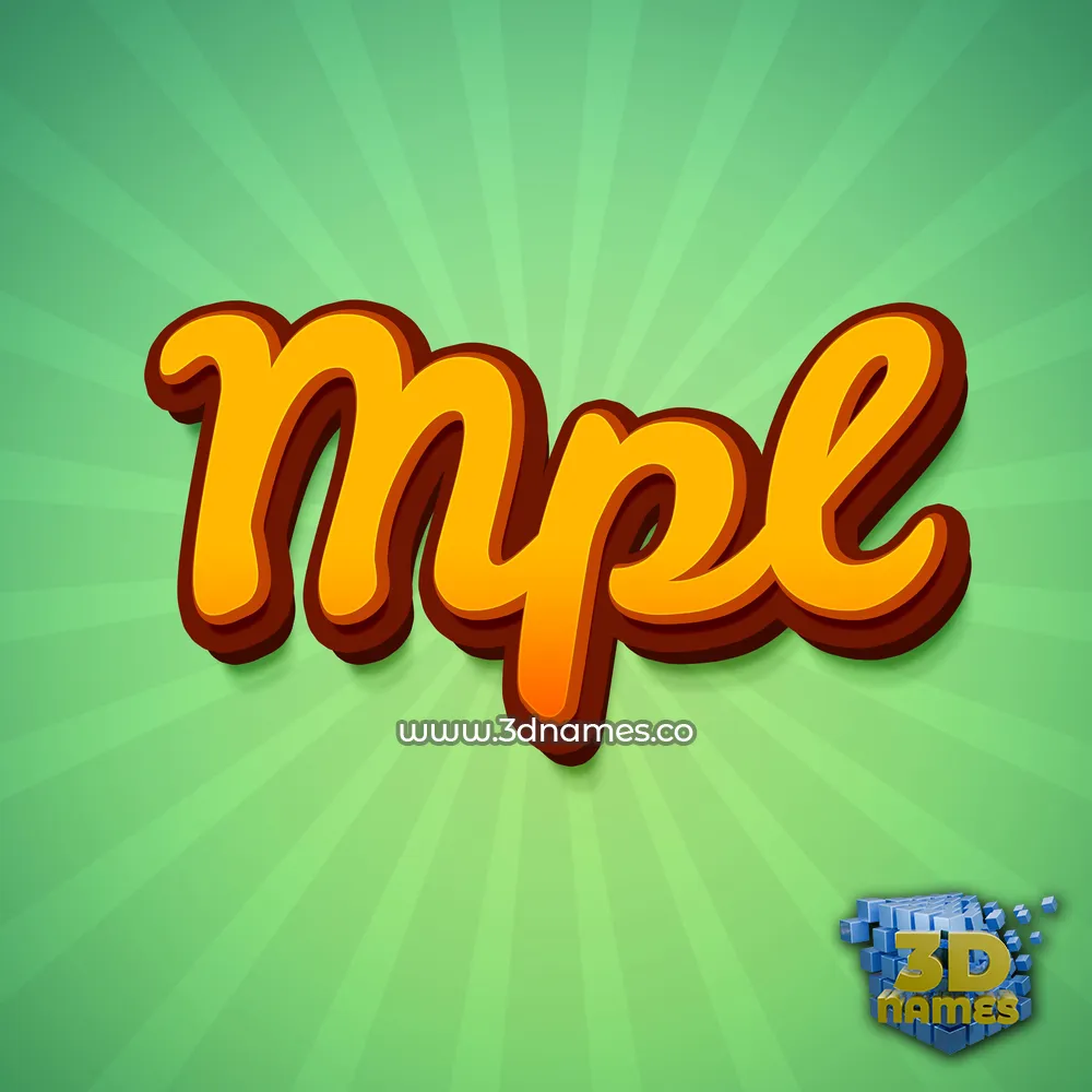 mpl in Green Rays style - 3D name wallpaper