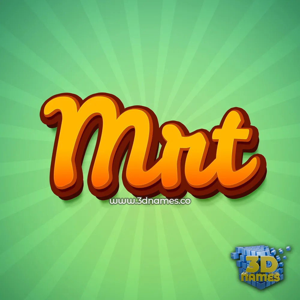 mrt in Green Rays style - 3D name wallpaper