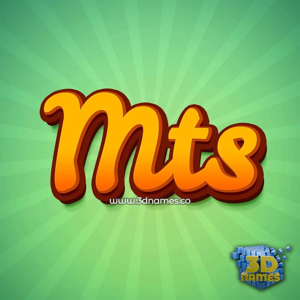 mts in Green Rays style - 3D name wallpaper