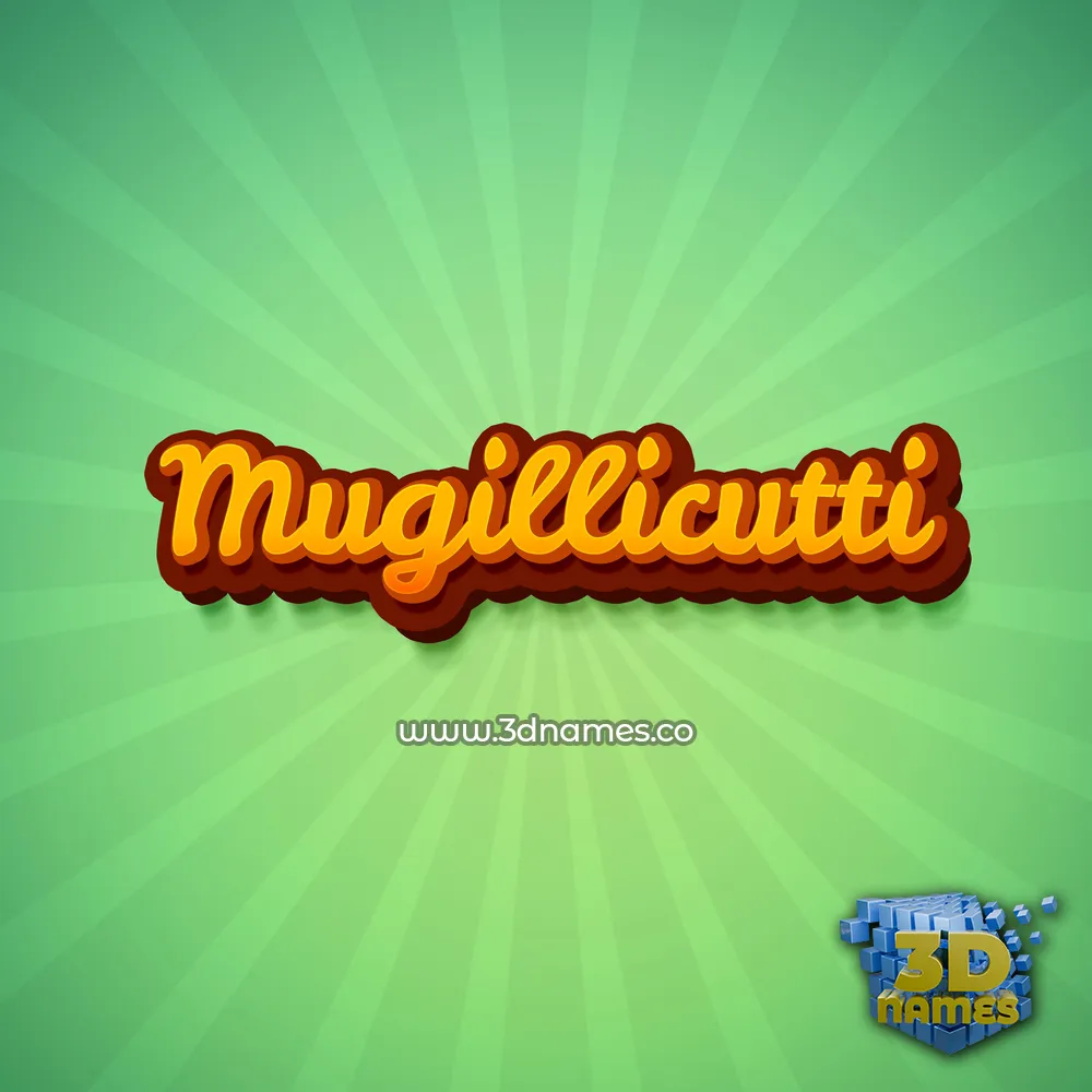 mugillicutti in Green Rays style - 3D name wallpaper