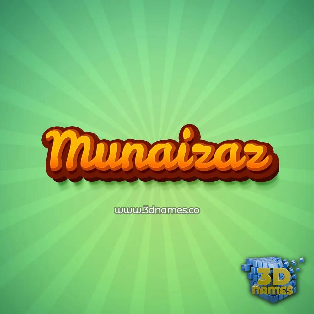 munaizaz in Green Rays style - 3D name wallpaper