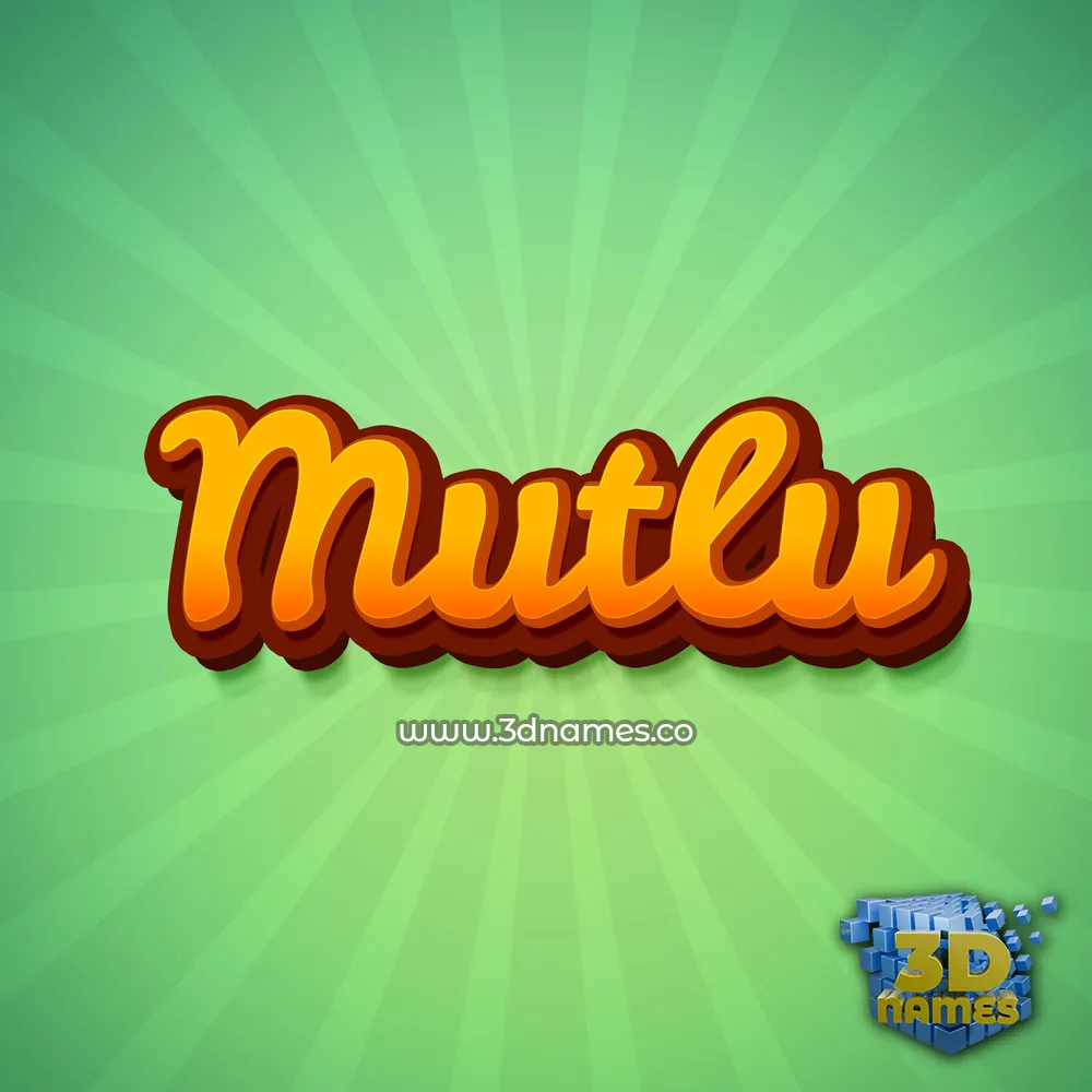 mutlu in Green Rays style - 3D name wallpaper