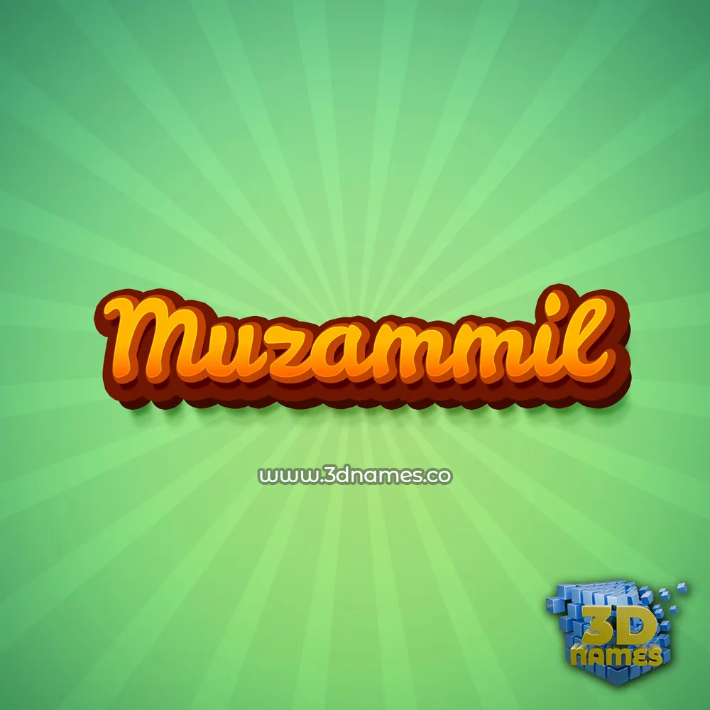 muzammil in Green Rays style - 3D name wallpaper