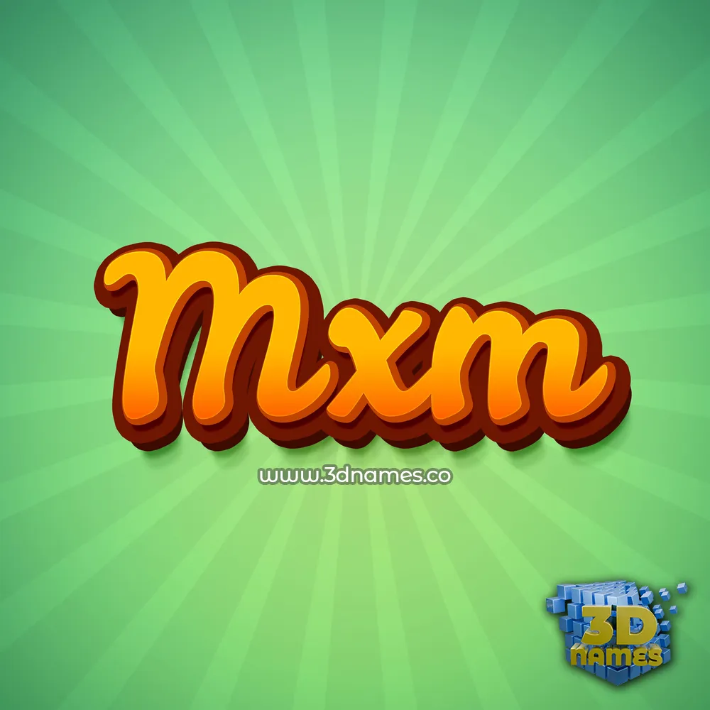 mxm in Green Rays style - 3D name wallpaper