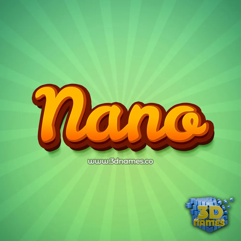 nano in Green Rays style - 3D name wallpaper nano in Green Rays style - 3D name wallpaper