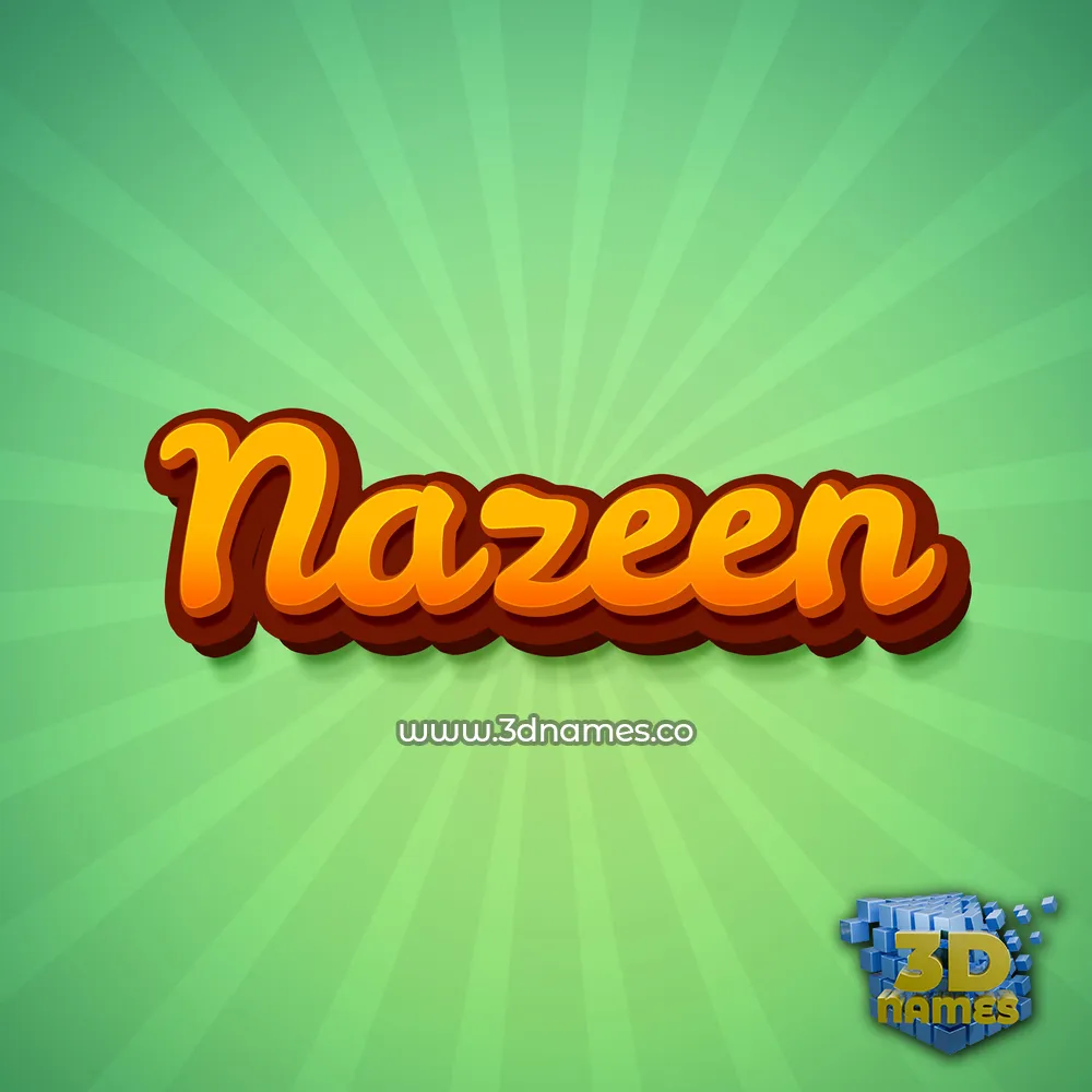 nazeen in Green Rays style - 3D name wallpaper
