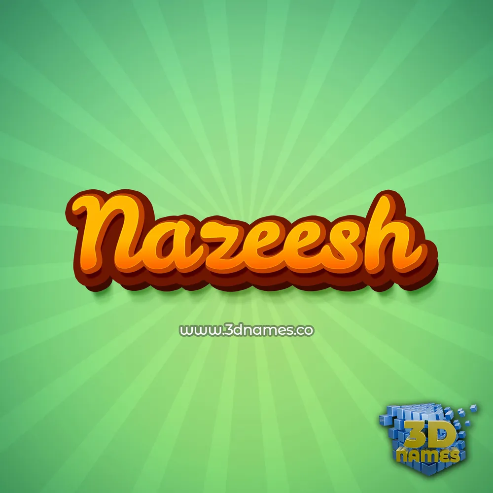 nazeesh in Green Rays style - 3D name wallpaper