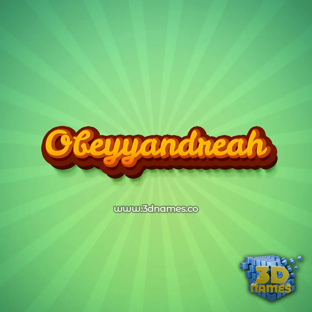 obeyyandreah in Green Rays style - 3D name wallpaper obeyyandreah in Green Rays style - 3D name wallpaper