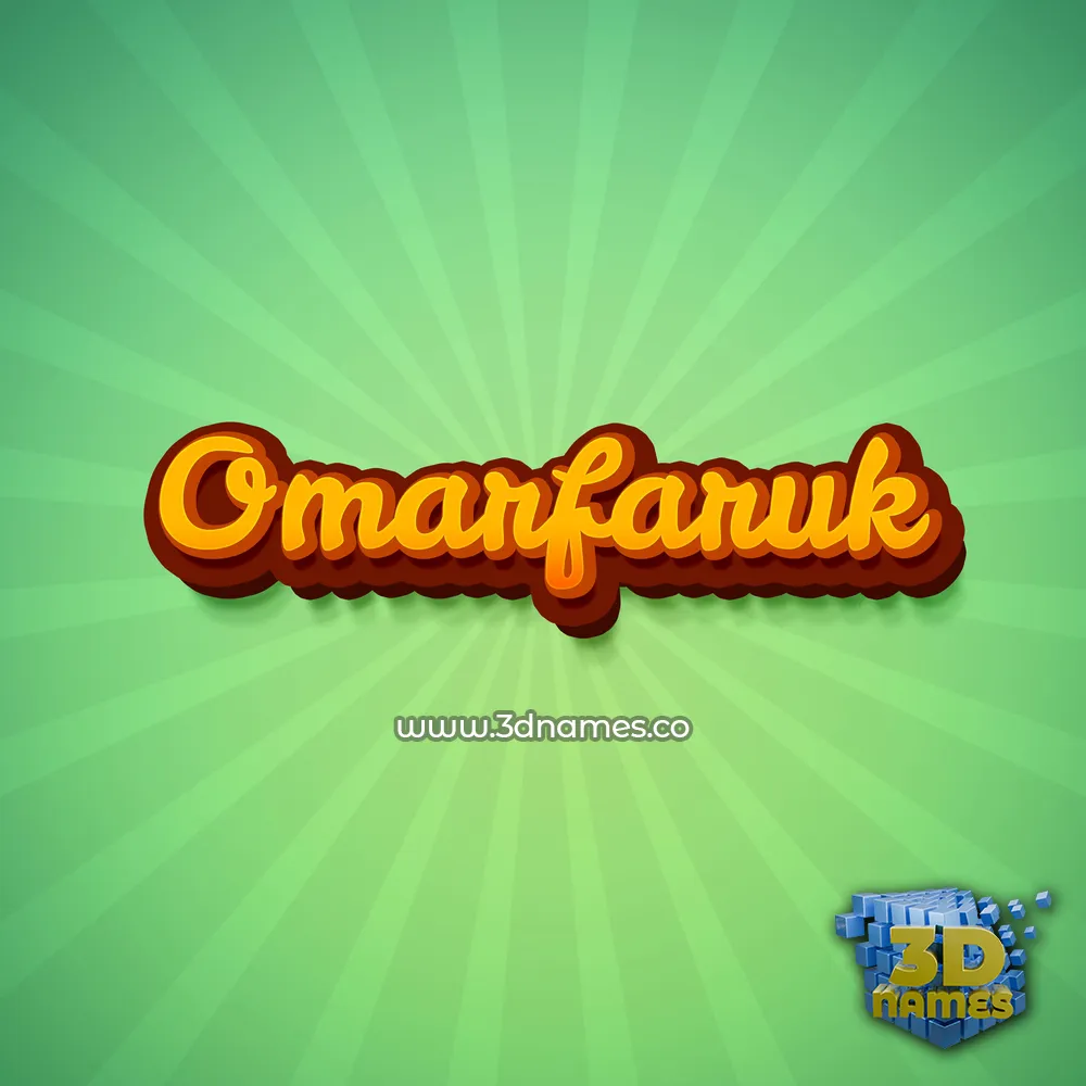 omarfaruk in Green Rays style - 3D name wallpaper