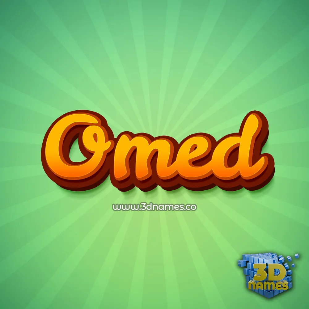 omed in Green Rays style - 3D name wallpaper