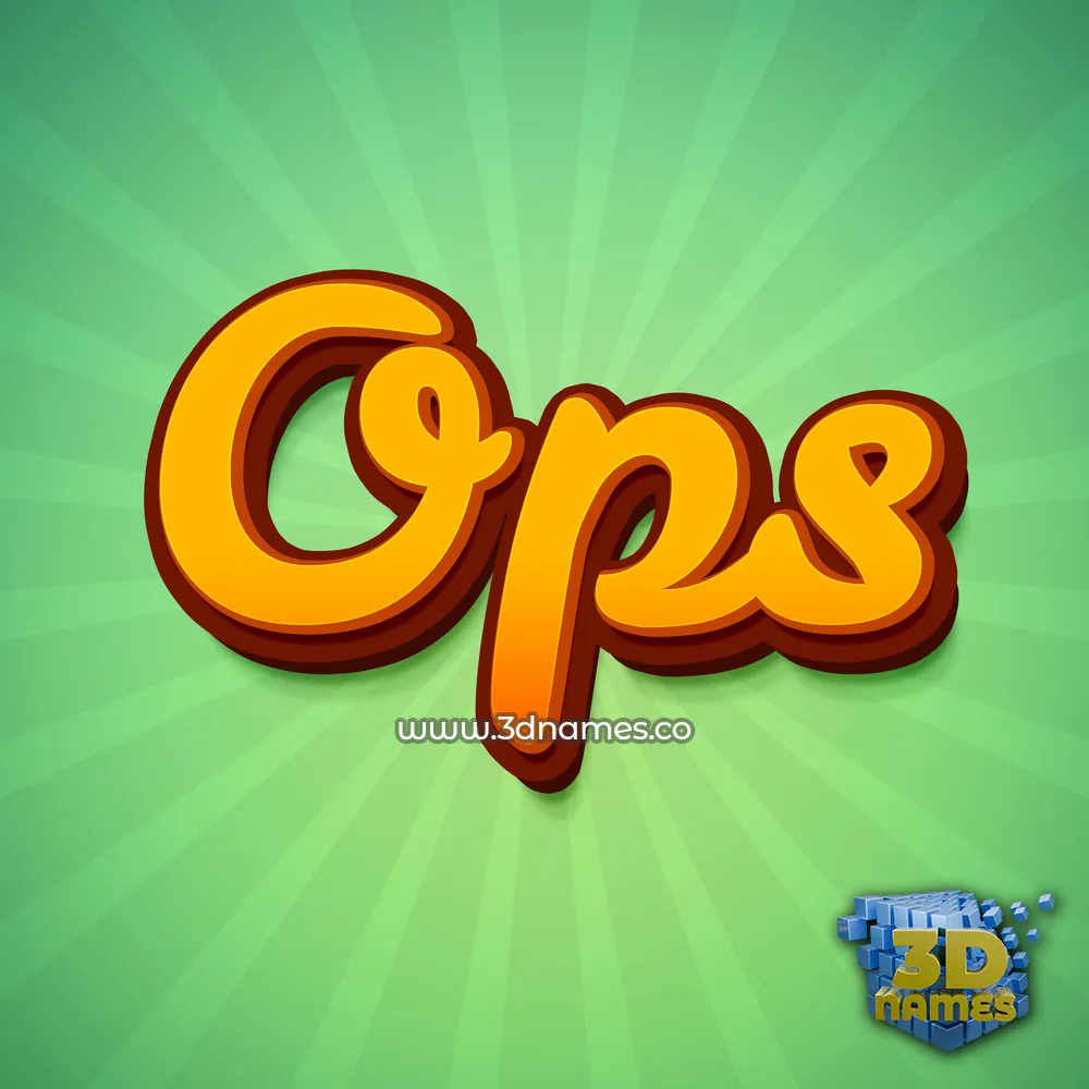 ops in Green Rays style - 3D name wallpaper