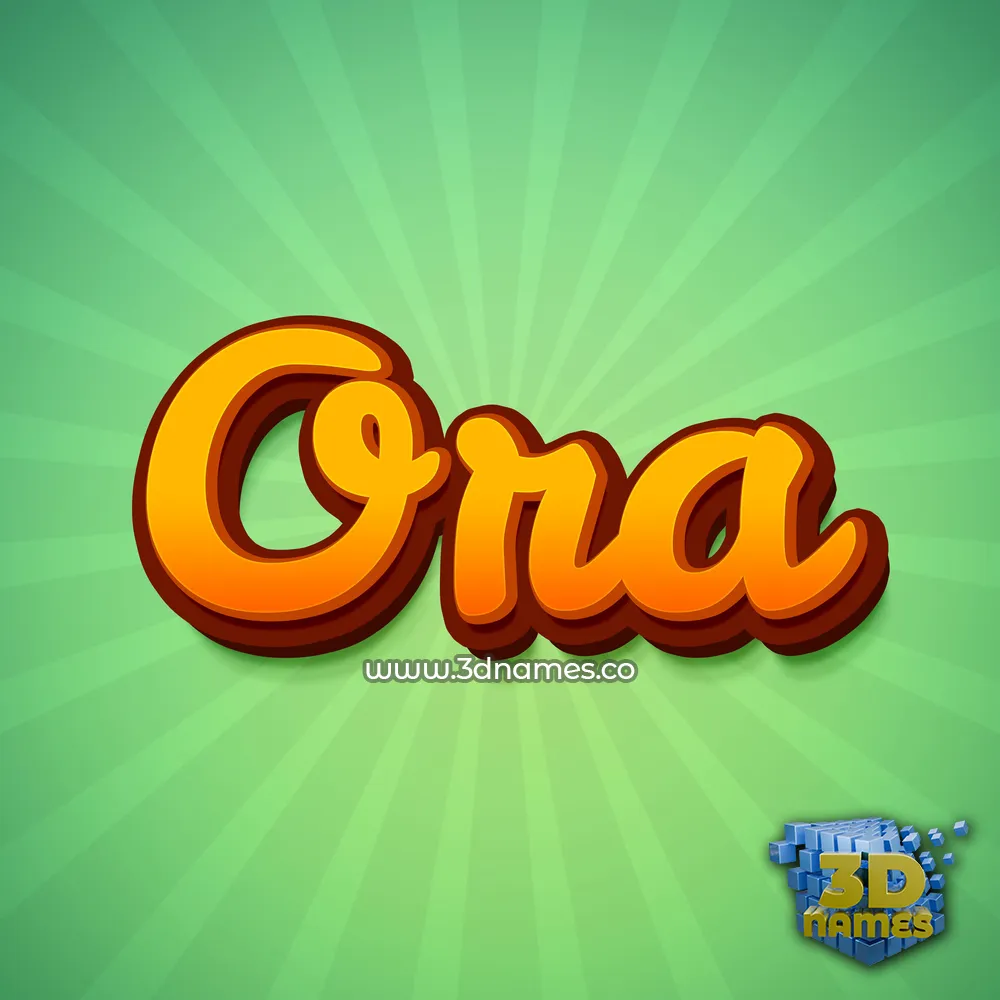 ora in Green Rays style - 3D name wallpaper