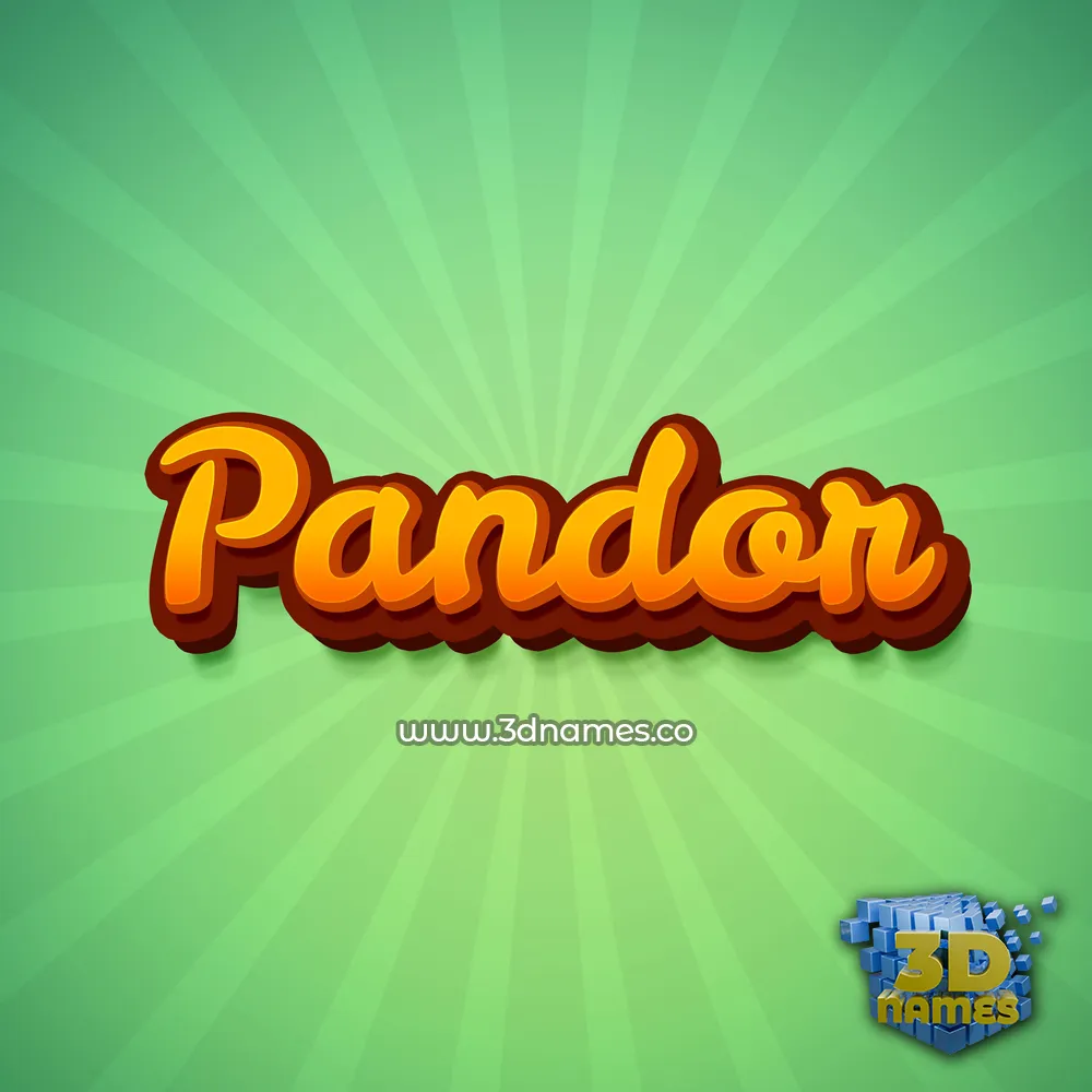 pandor in Green Rays style - 3D name wallpaper