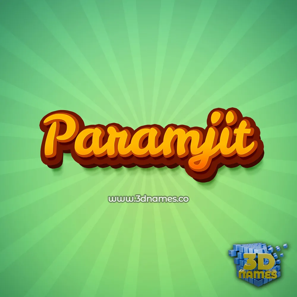 paramjit in Green Rays style - 3D name wallpaper
