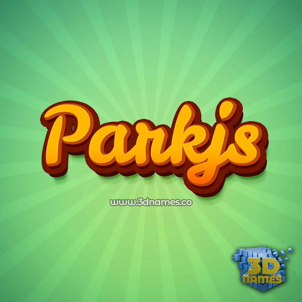parkjs in Green Rays style - 3D name wallpaper
