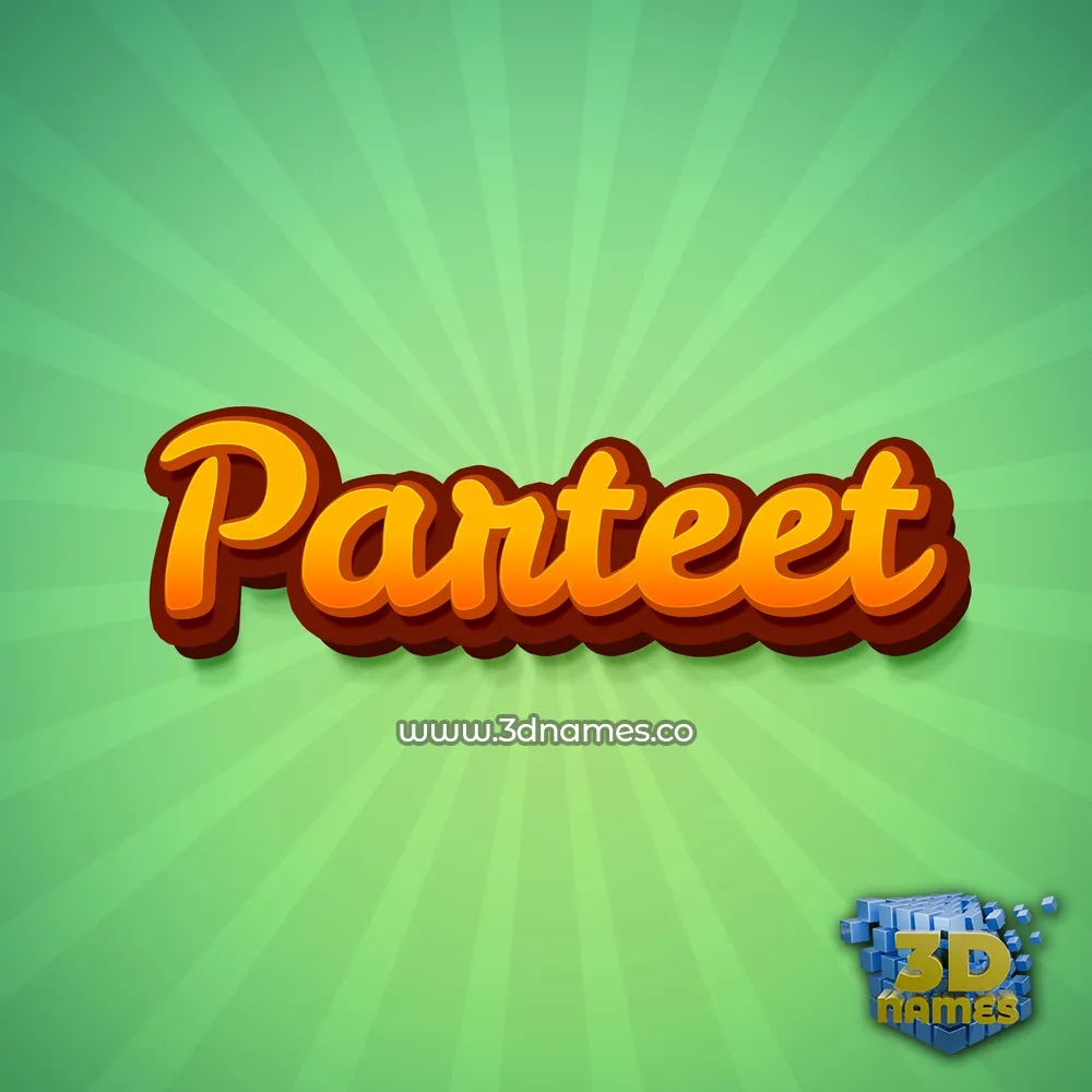 parteet in Green Rays style - 3D name wallpaper