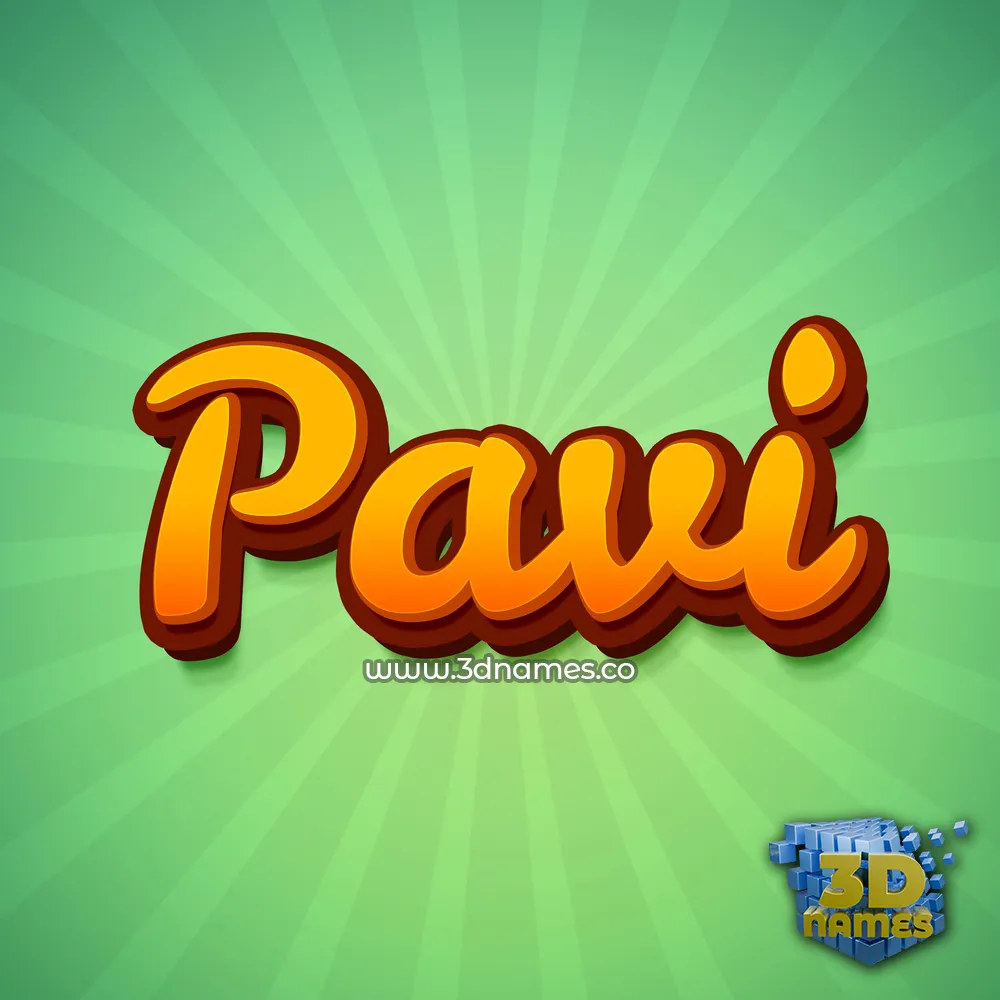 pavi in Green Rays style - 3D name wallpaper