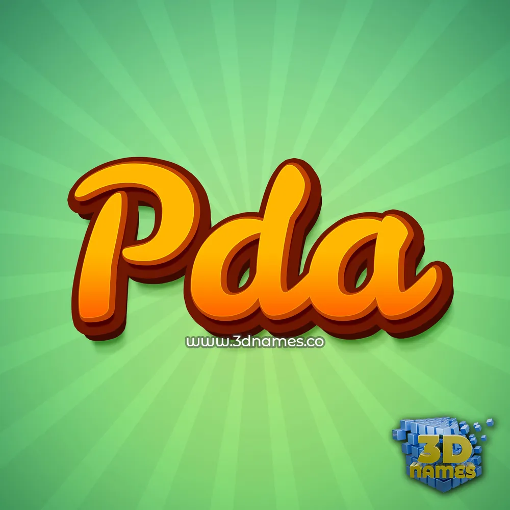 pda in Green Rays style - 3D name wallpaper