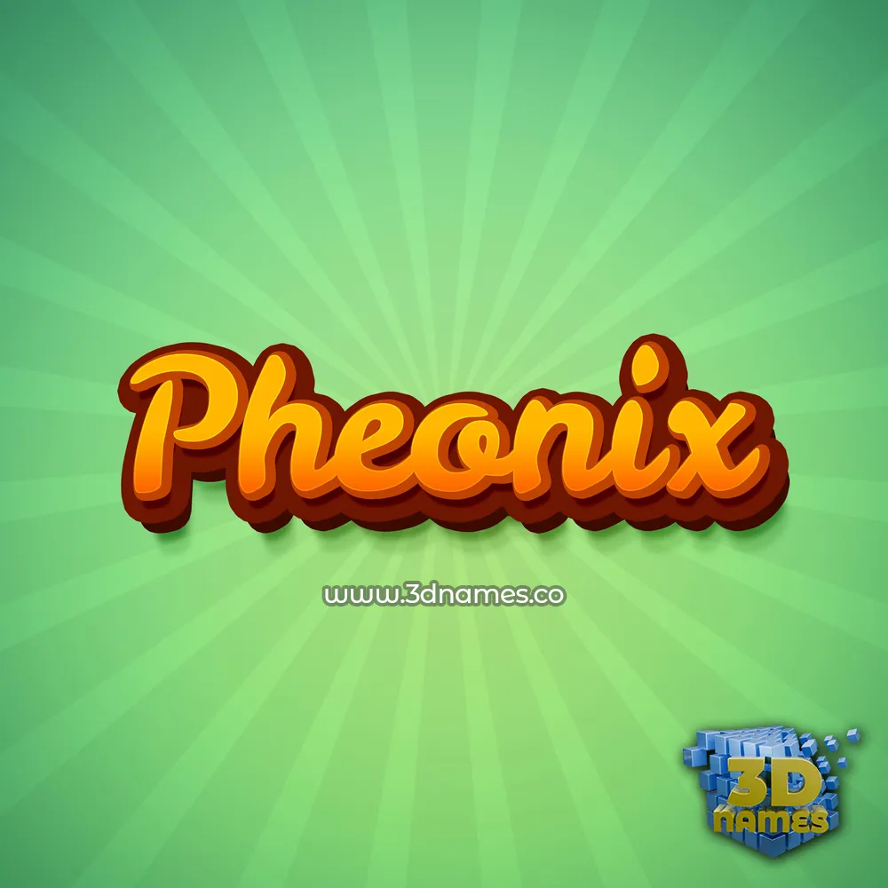 pheonix in Green Rays style - 3D name wallpaper