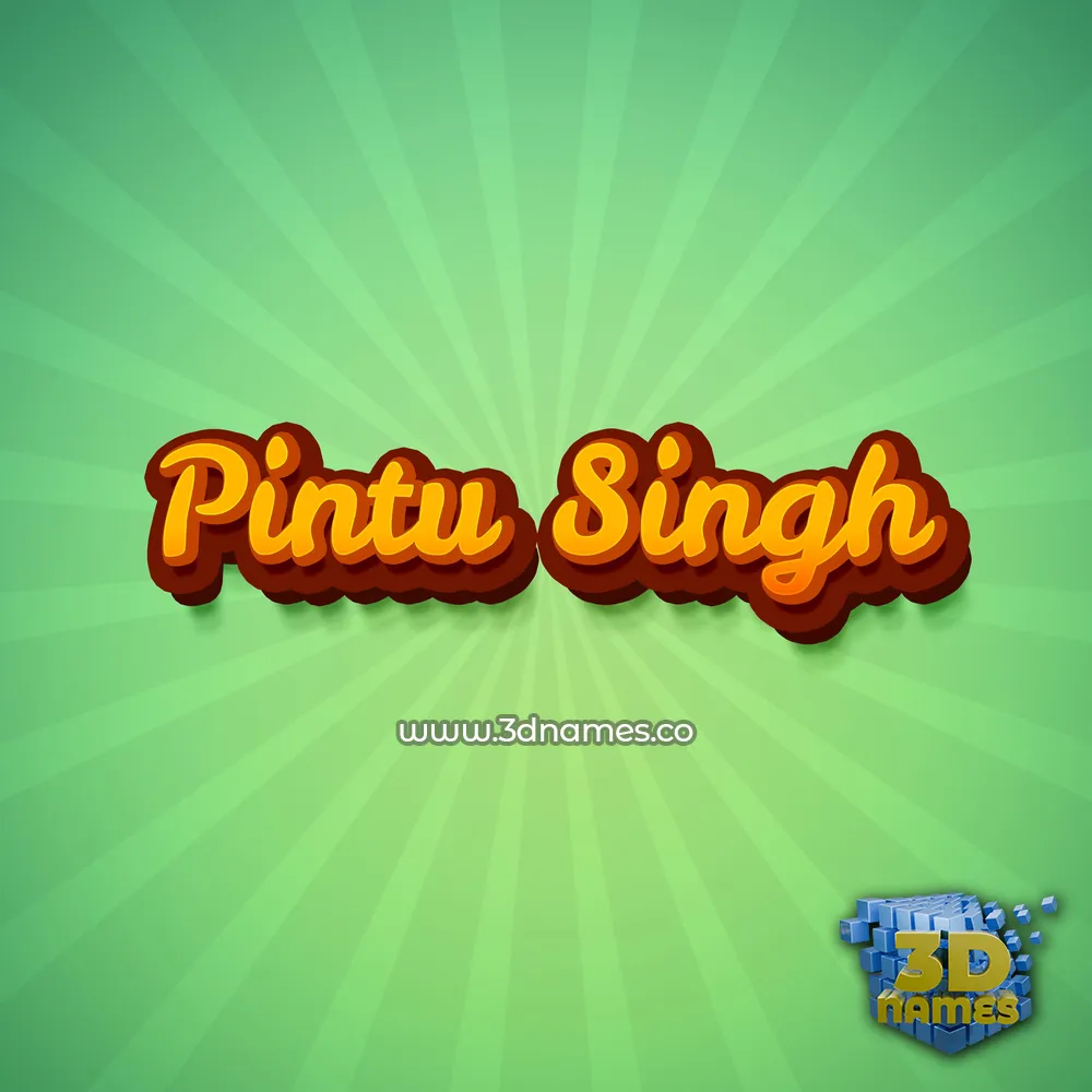 pintu singh in Green Rays style - 3D name wallpaper
