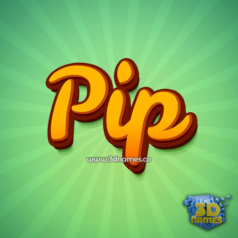 pip in Green Rays style - 3D name wallpaper