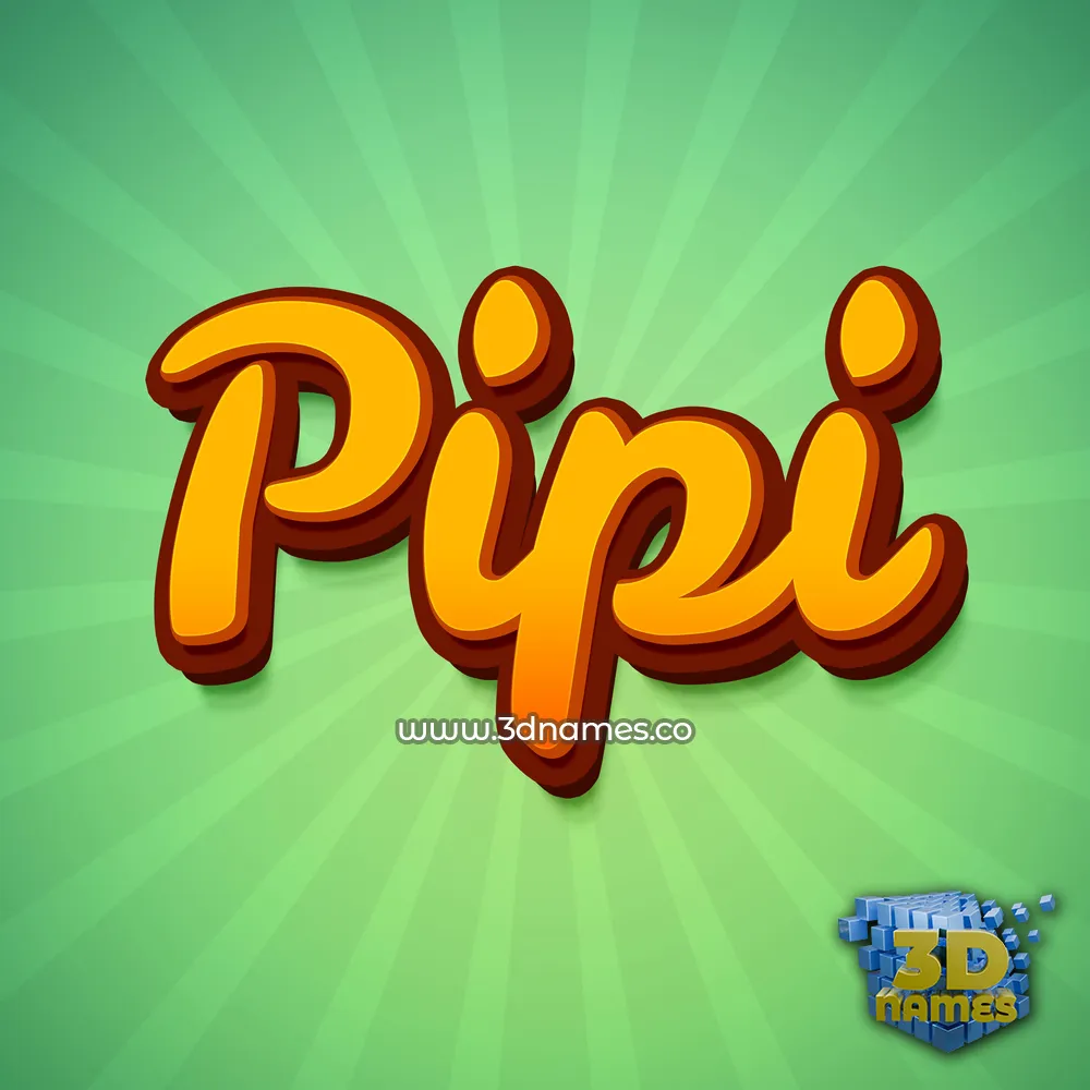 pipi in Green Rays style - 3D name wallpaper