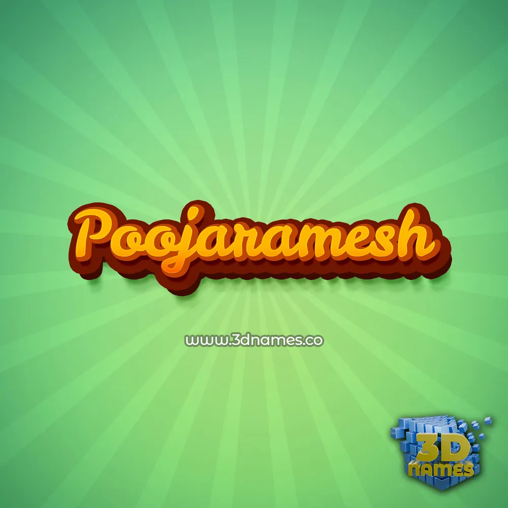 poojaramesh in Green Rays style - 3D name wallpaper