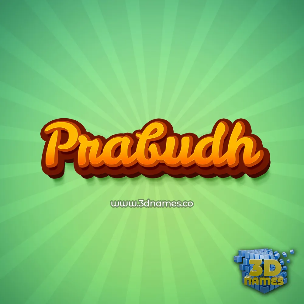 prabudh in Green Rays style - 3D name wallpaper