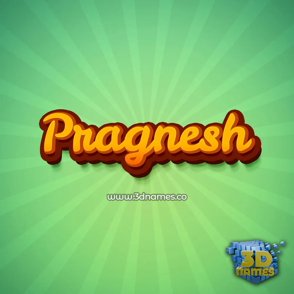 pragnesh in Green Rays style - 3D name wallpaper