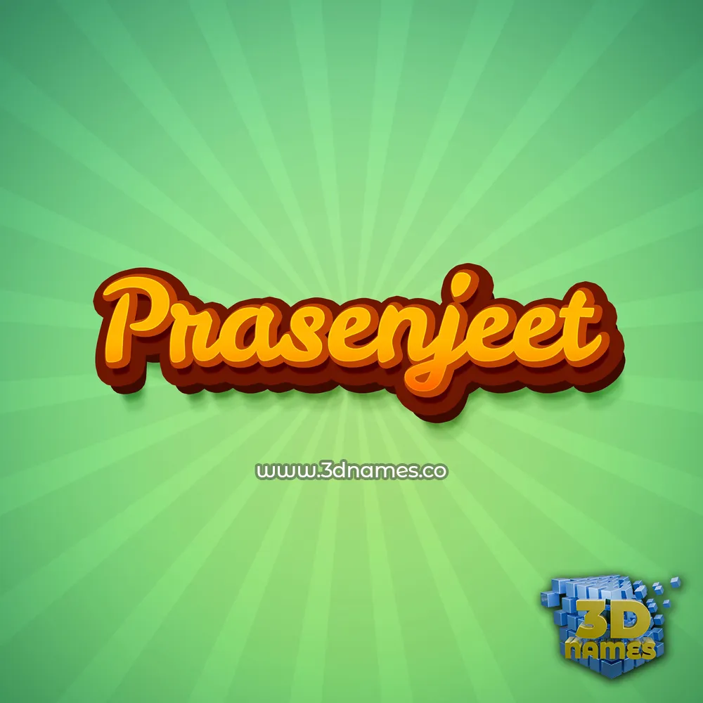 prasenjeet in Green Rays style - 3D name wallpaper