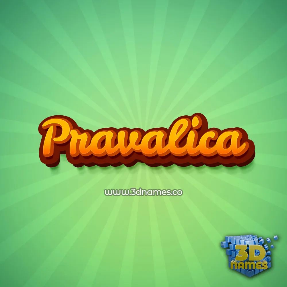 pravalica in Green Rays style - 3D name wallpaper