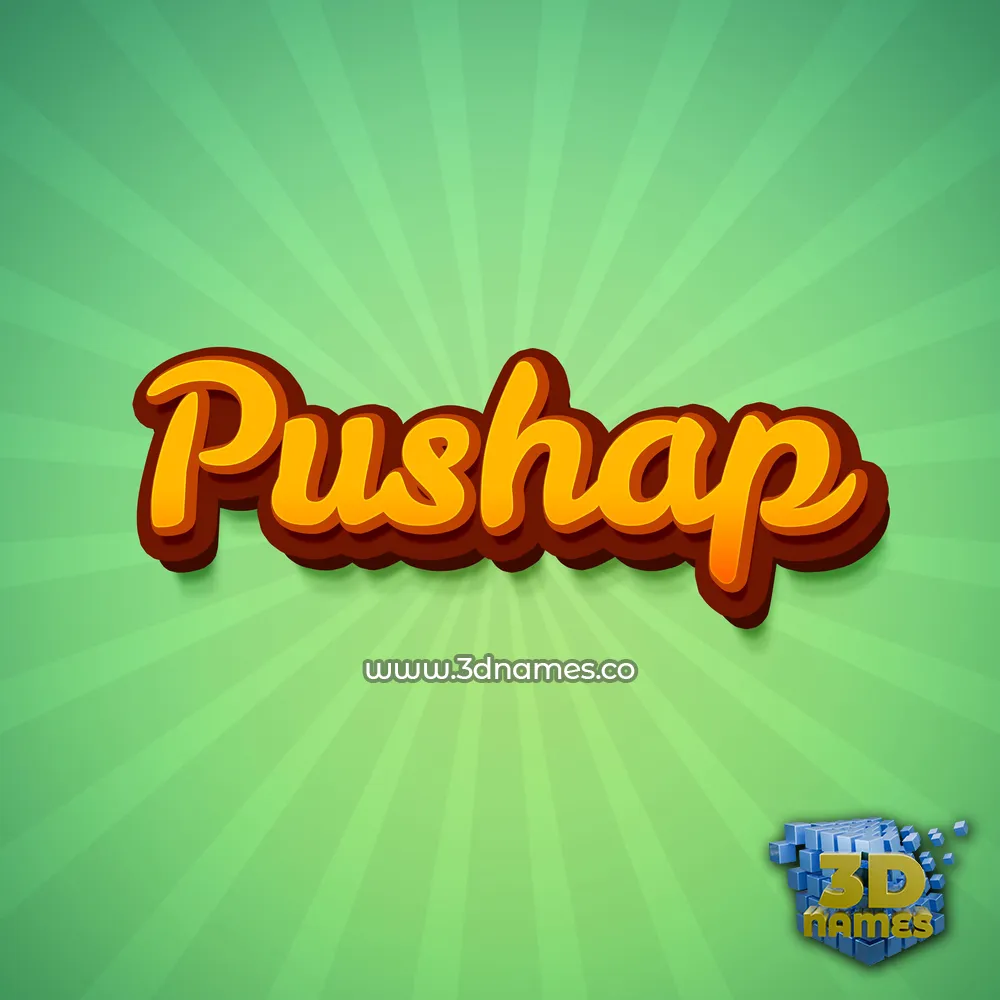 pushap in Green Rays style - 3D name wallpaper