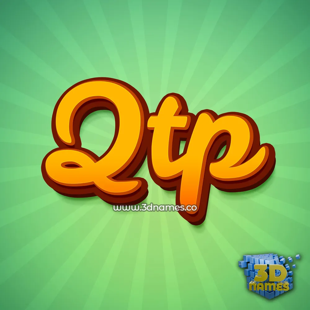 qtp in Green Rays style - 3D name wallpaper qtp in Green Rays style - 3D name wallpaper
