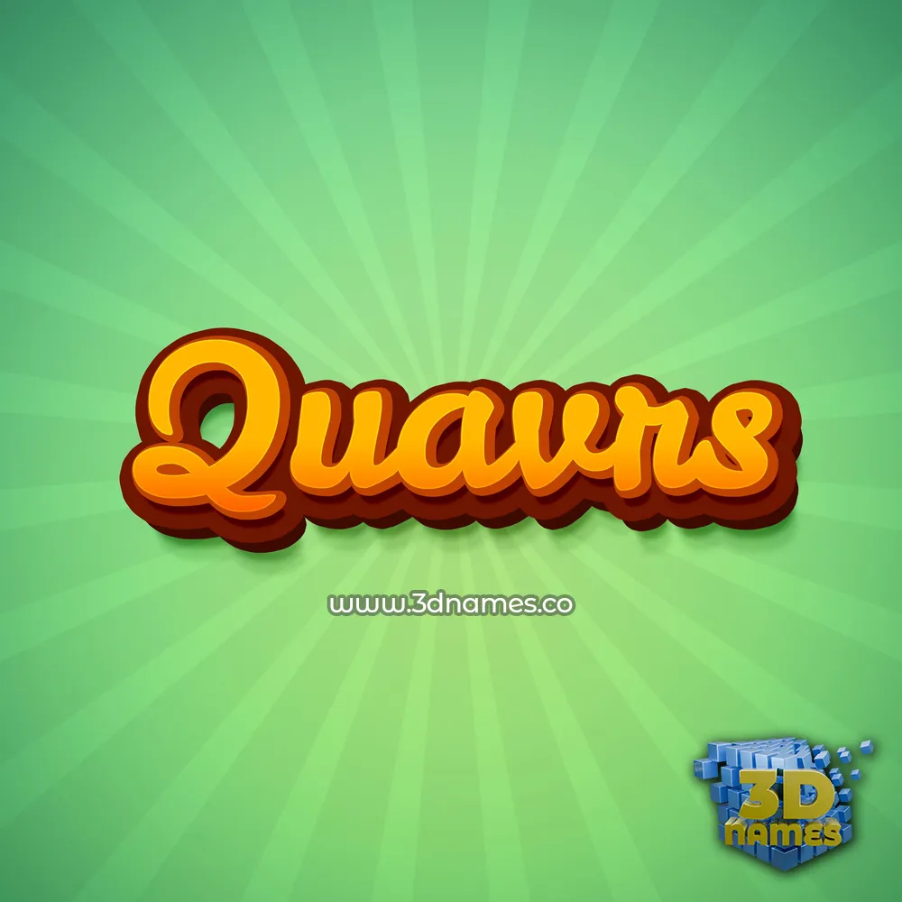 quavrs in Green Rays style - 3D name wallpaper