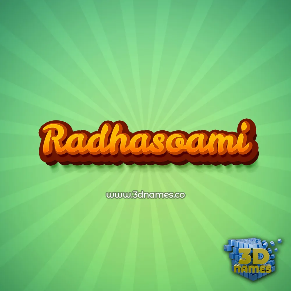 radhasoami in Green Rays style - 3D name wallpaper