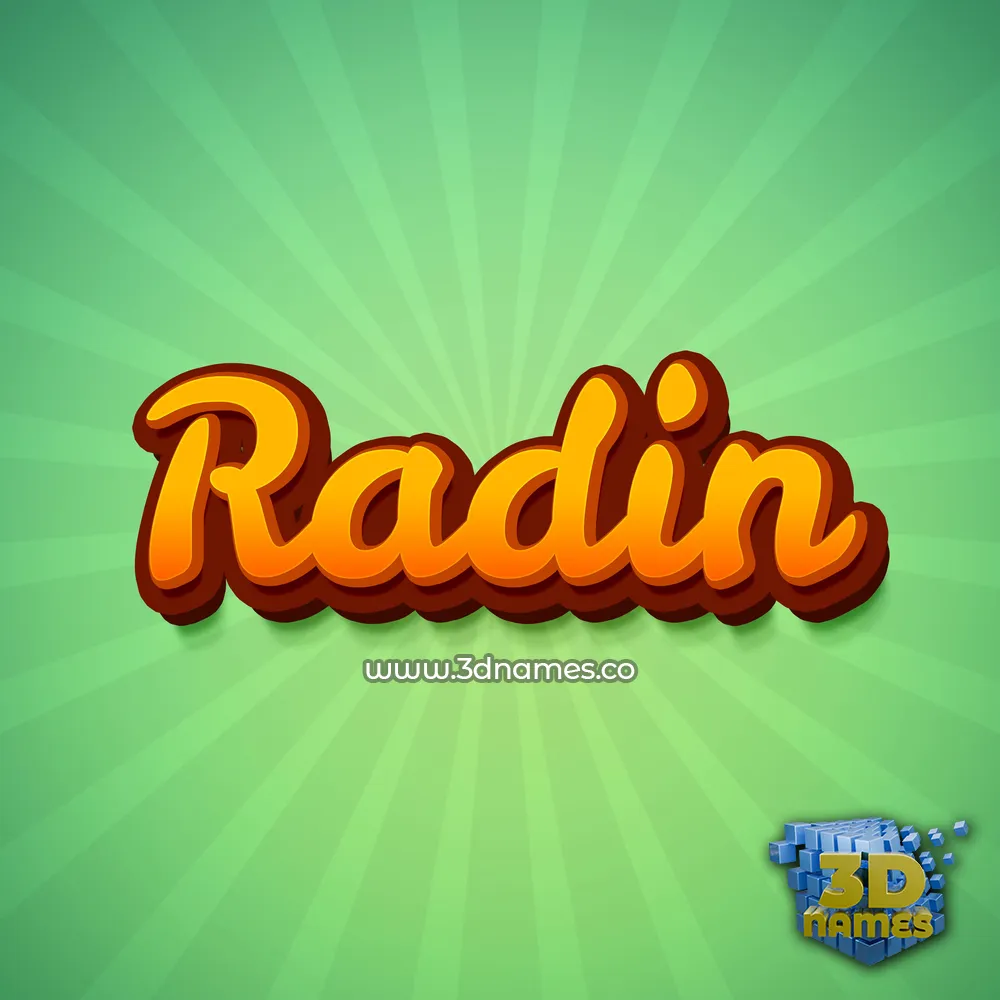 radin in Green Rays style - 3D name wallpaper