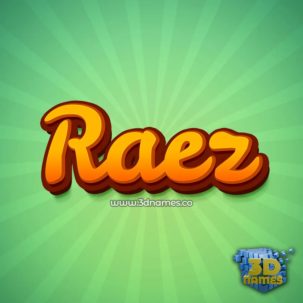 raez in Green Rays style - 3D name wallpaper
