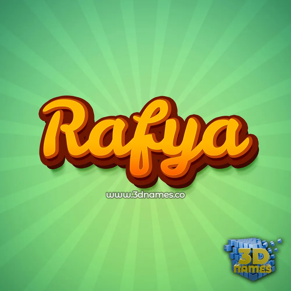 rafya in Green Rays style - 3D name wallpaper