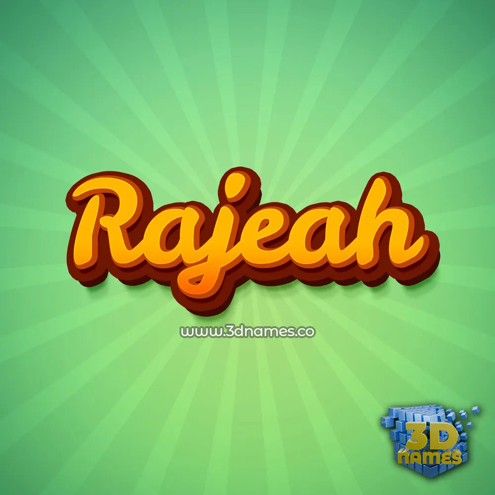 rajeah in Green Rays style - 3D name wallpaper