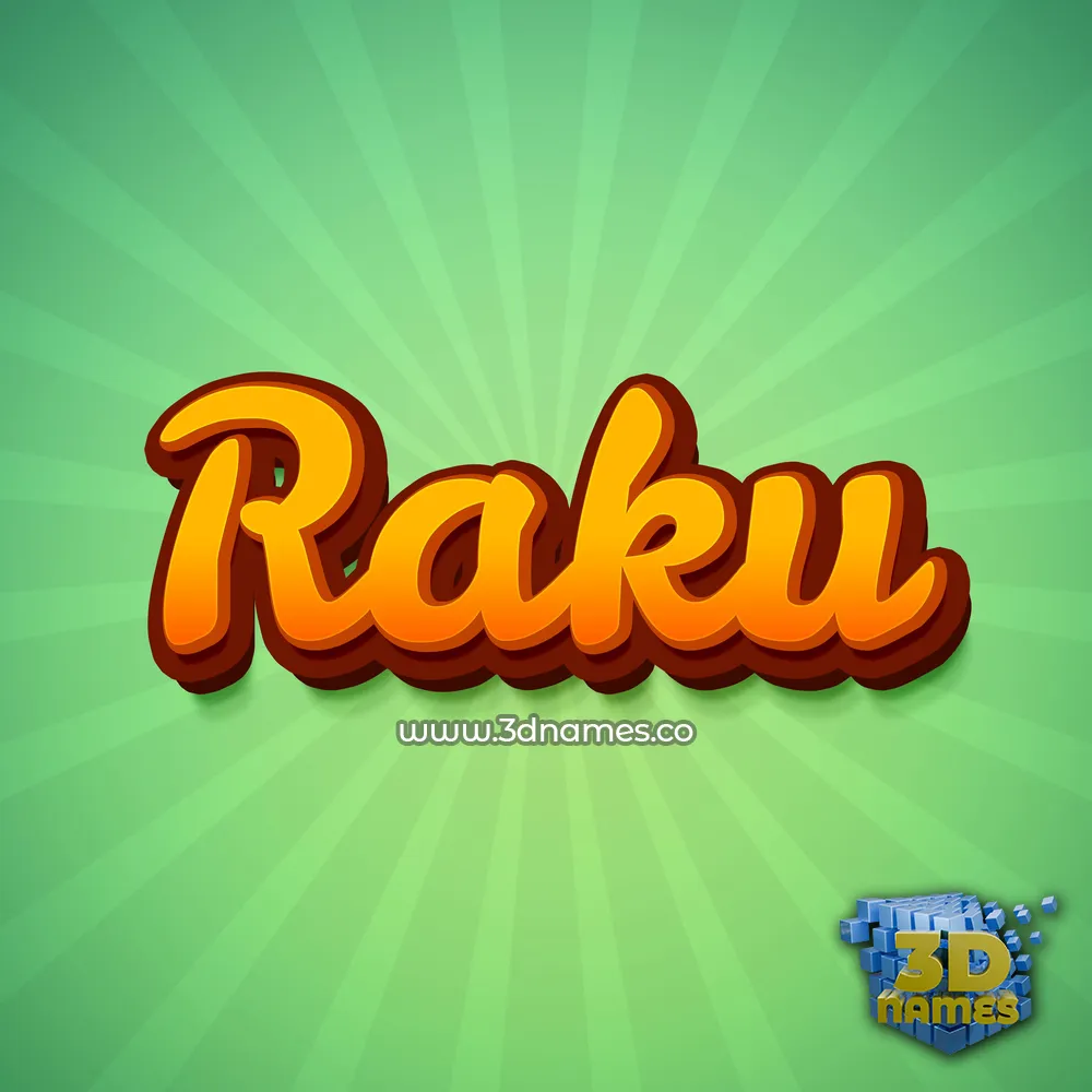 raku in Green Rays style - 3D name wallpaper raku in Green Rays style - 3D name wallpaper