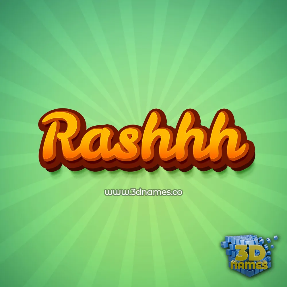 rashhh in Green Rays style - 3D name wallpaper