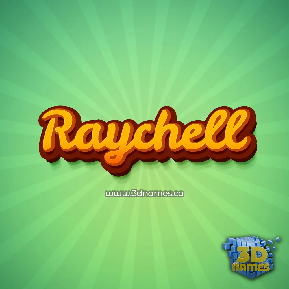raychell in Green Rays style - 3D name wallpaper