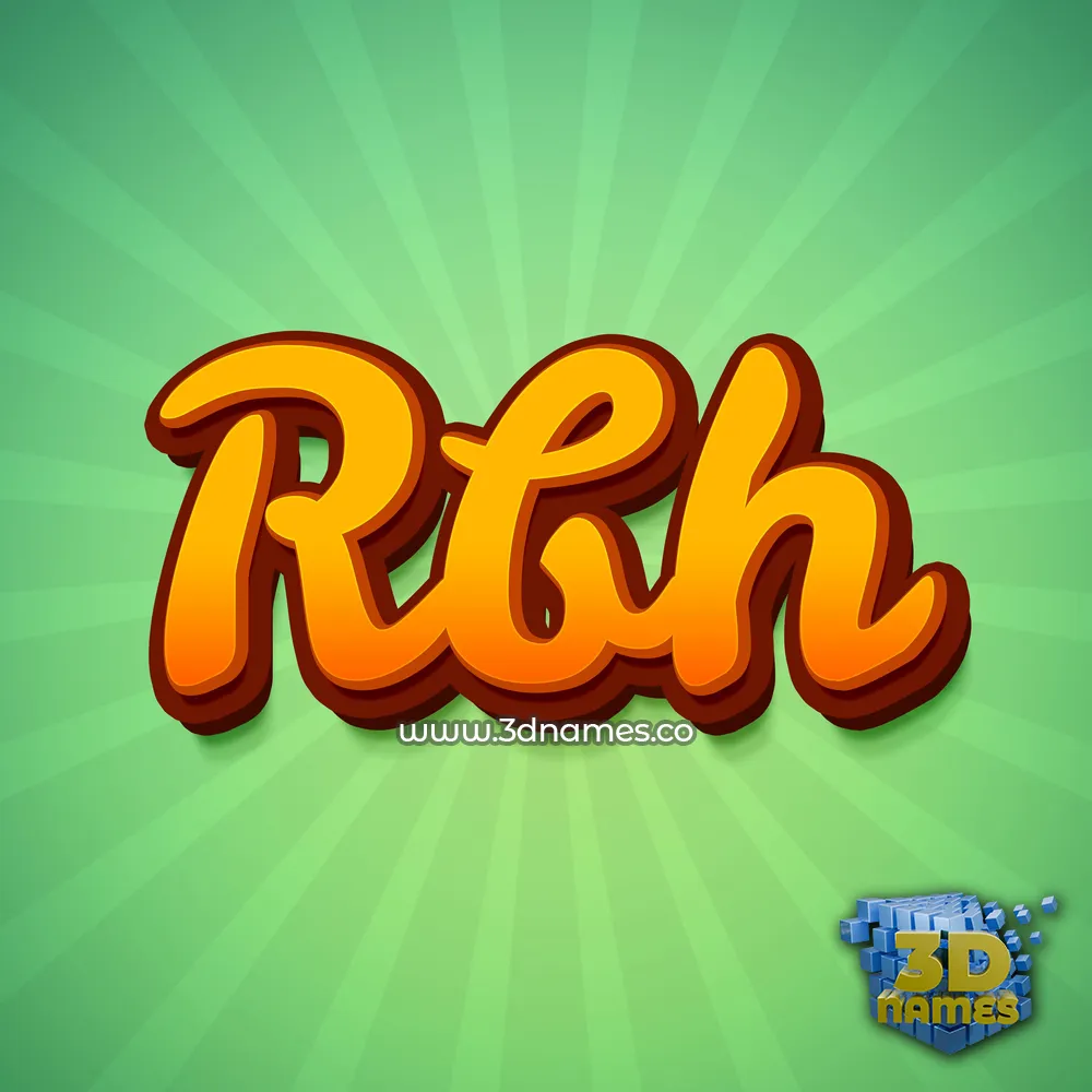 rbh in Green Rays style - 3D name wallpaper