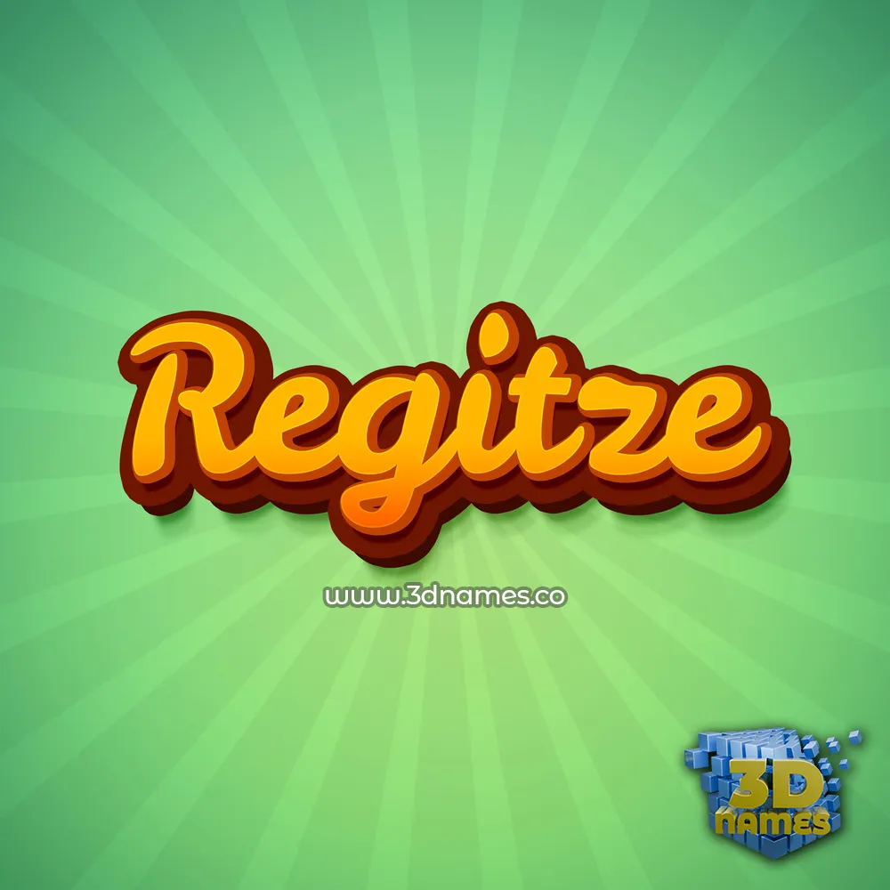 regitze in Green Rays style - 3D name wallpaper