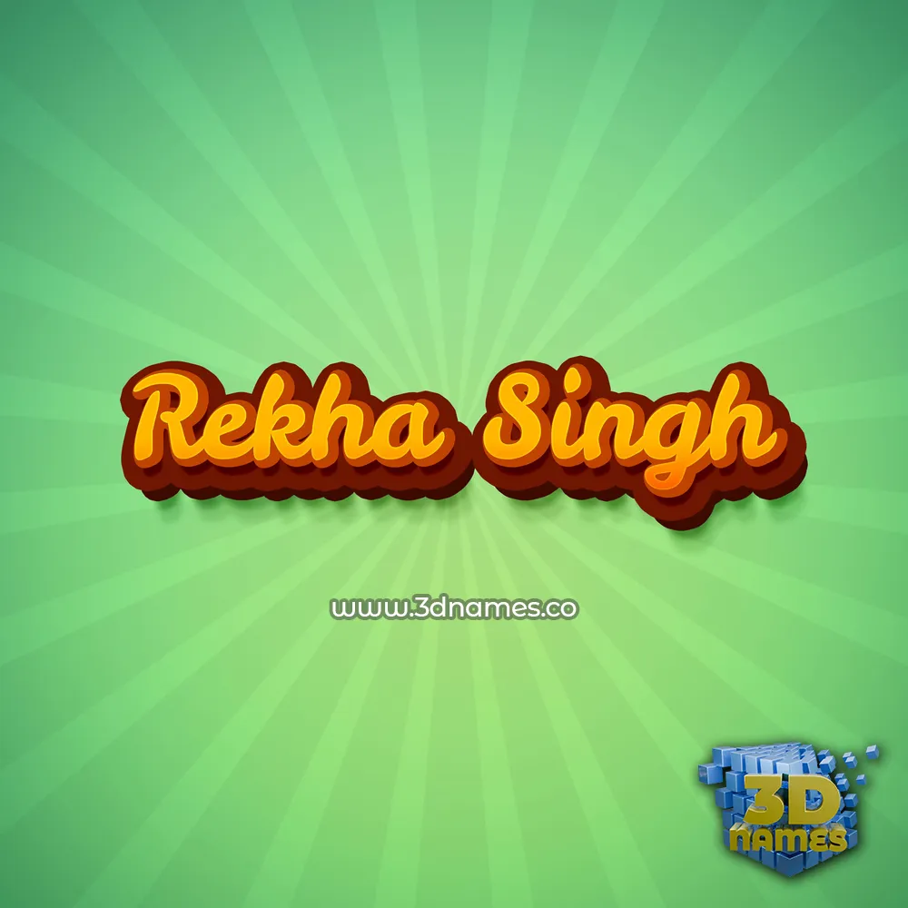 rekha singh in Green Rays style - 3D name wallpaper