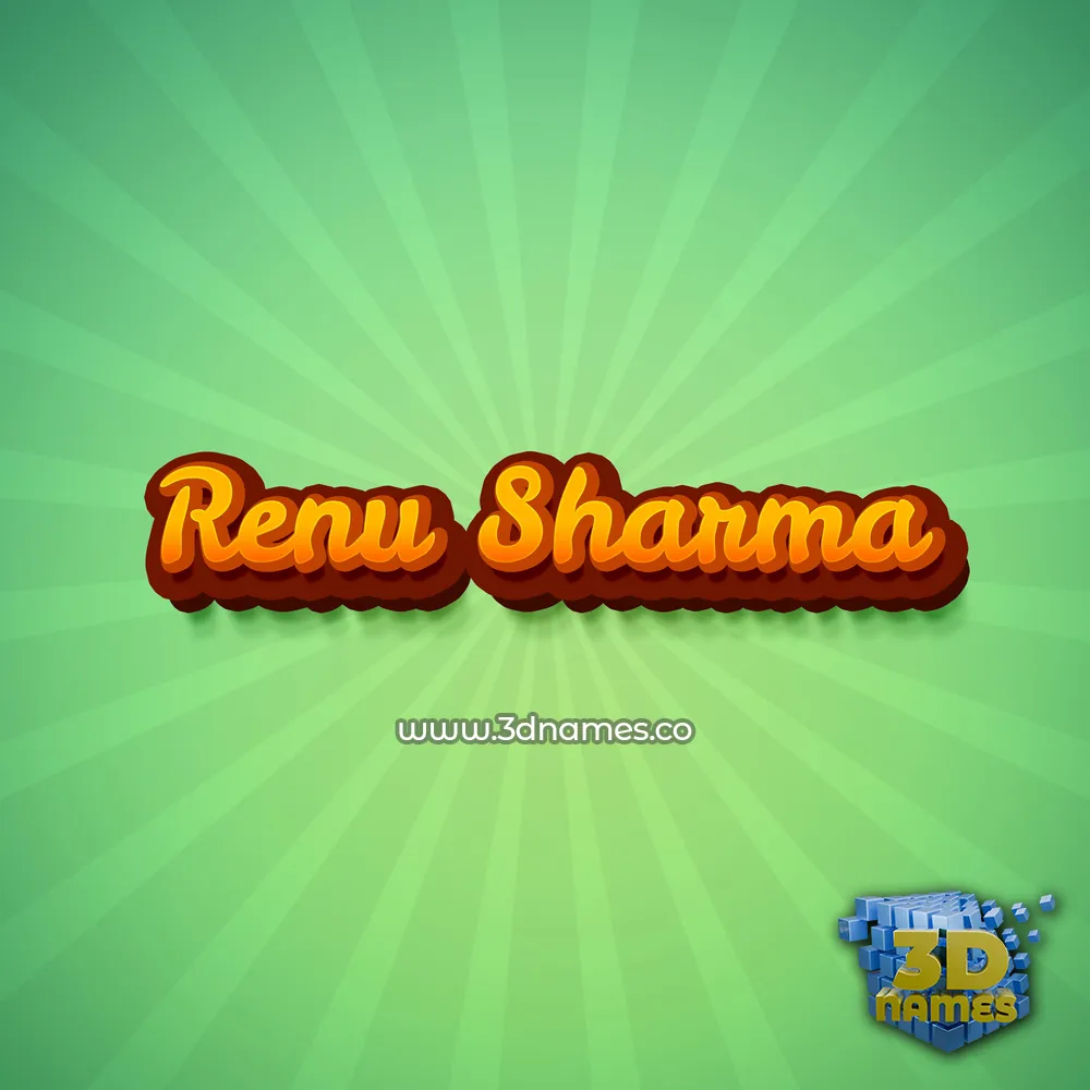 renu sharma in Green Rays style - 3D name wallpaper