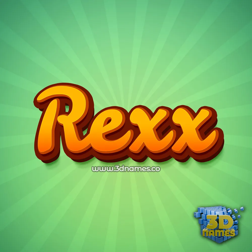 rexx in Green Rays style - 3D name wallpaper